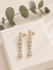 Aretes Largos de Oro 14K con Brillantes de Laboratorio