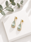 Aretes de Oro 14K con Aquamarinas y Brillantes