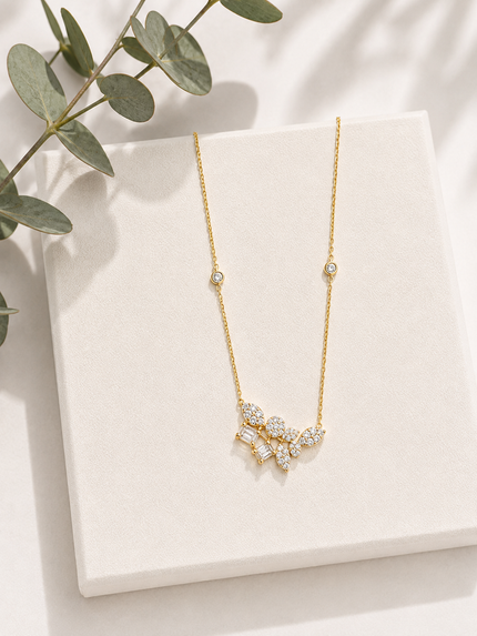 Collar de Oro 18K con Brillantes 0.76
