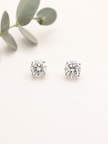 Aretes Coquetas en Oro Blanco con Brillantes de Laboratorio