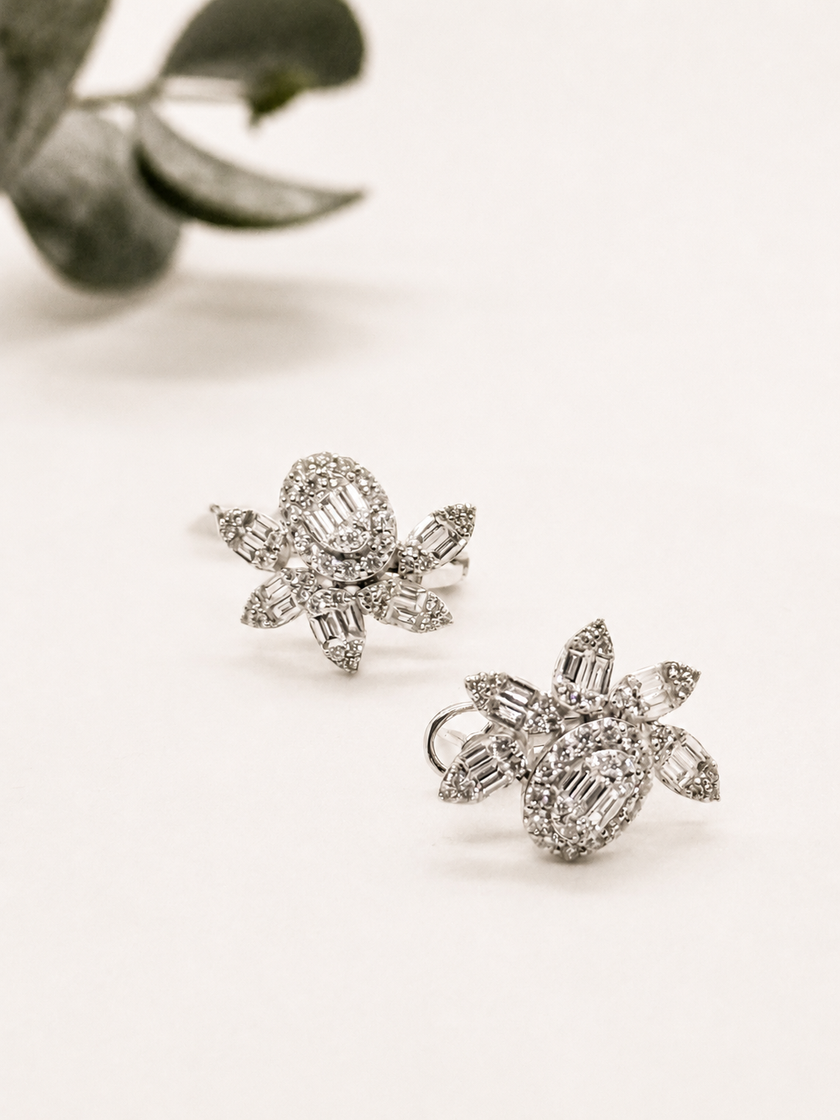 Aretes de Brillantes Flor