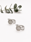 Aretes Halo de Diamantes en Oro Blanco