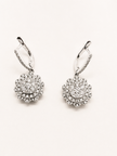 Aretes Flor de Diamantes en Oro Blanco