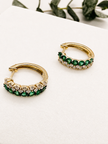 Arracadas de Esmeraldas y Brillantes en Oro Amarillo 14K