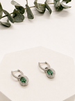 Aretes de Esmeralda y Diamantes en Oro Blanco