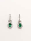 Aretes de Esmeralda y Diamantes en Oro Blanco
