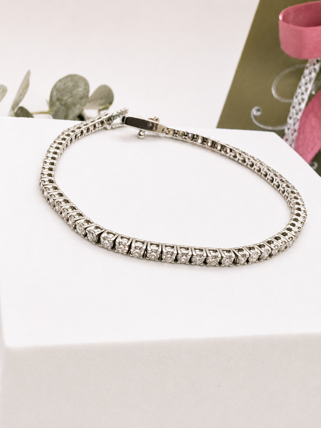Pulsera Rivière en Oro Blanco con Brillantes