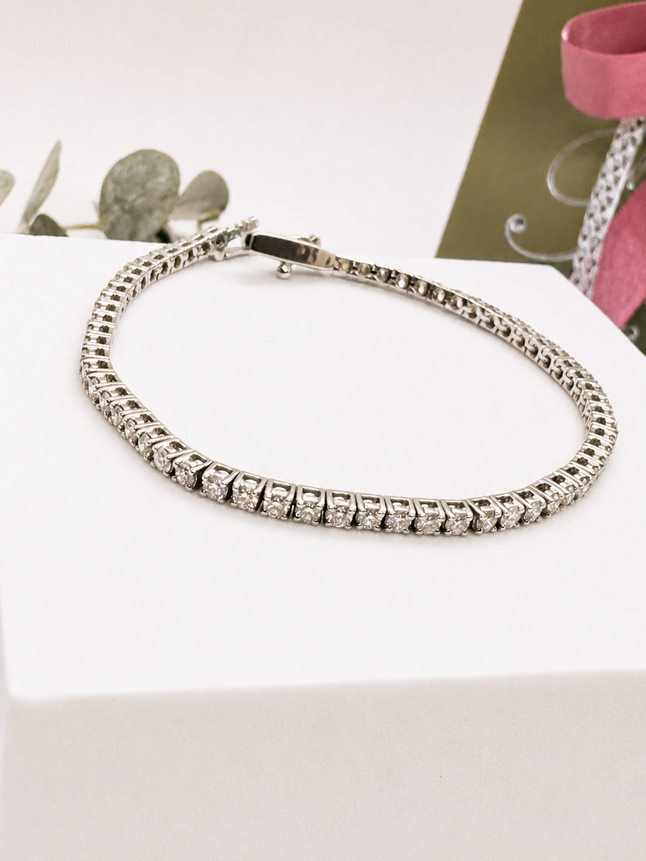 Pulsera Rivière en Oro Blanco con Brillantes
