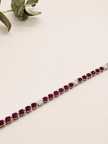 Pulsera Rivière en Oro Blanco con Rubíes y Brillantes
