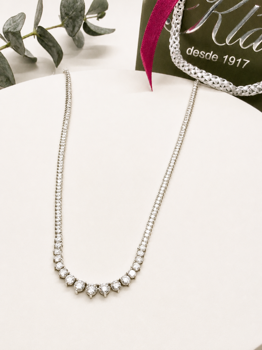 Collar en Oro Blanco con Brillantes