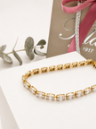 Pulsera Rivière de Brillantes Corte Baguette en Oro