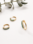 Juego de Arracadas y Anillo de Brillantes y Esmeraldas