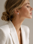 Aretes de Aguamarinas y Brillantes en Oro Blanco