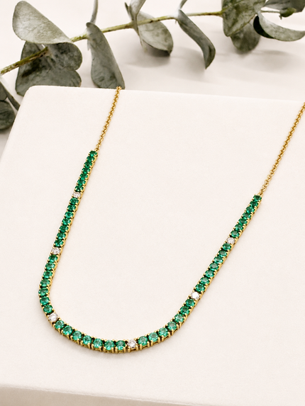 Collar de Esmeraldas y Brillantes en Oro