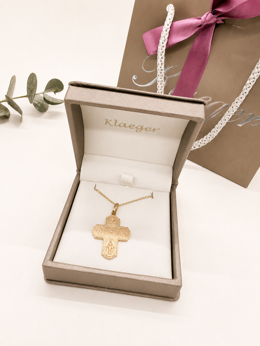 Cruz de los Cuatro Evangelistas en Oro