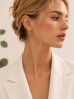 Aretes de Topacio Azul en Oro 14K