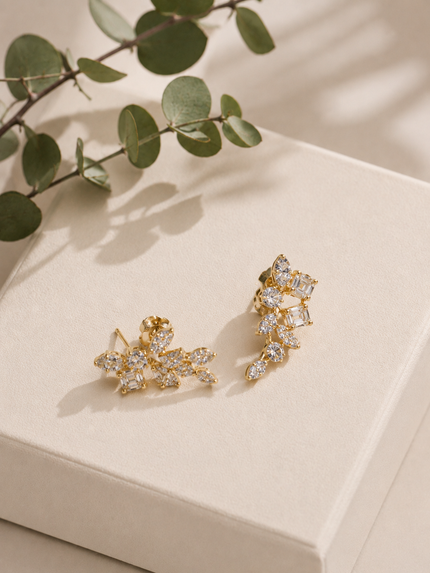 Aretes de Brillantes en Oro 14K