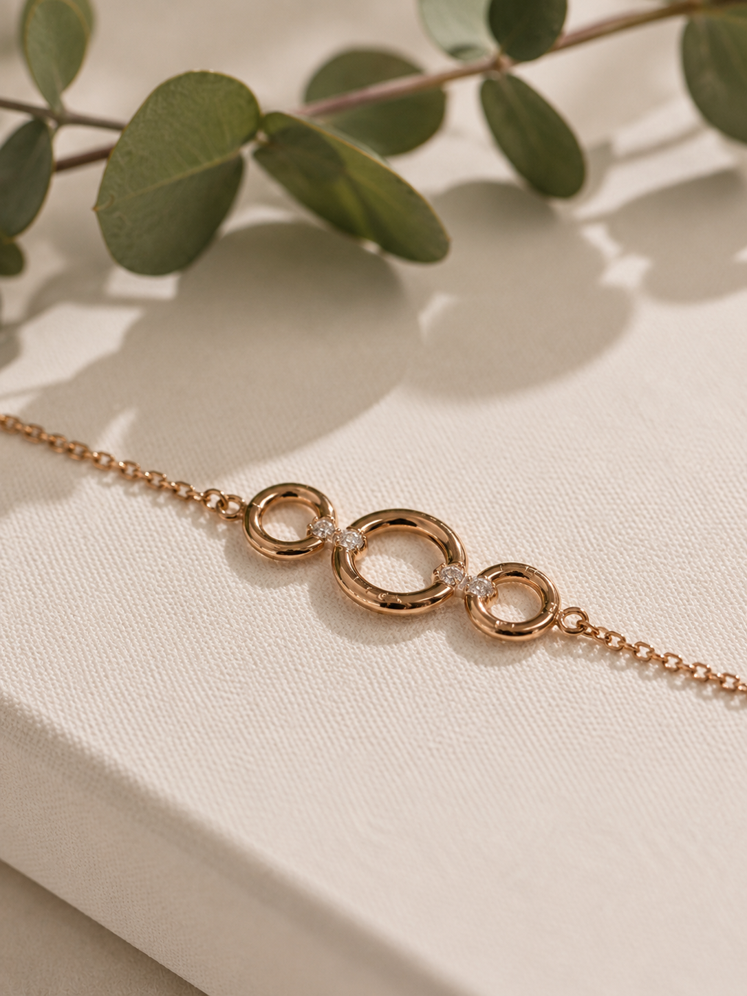 Pulsera de Brillantes en Oro Rosa 14K