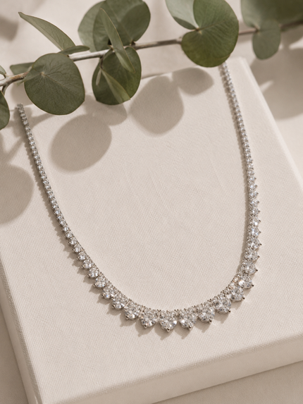 Gargantilla Tenis de Moissanitas en Oro 14 K