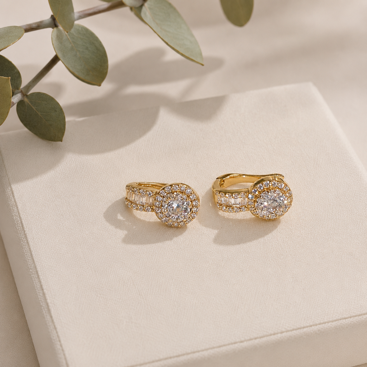 Aretes de Brillantes en Oro 14 K