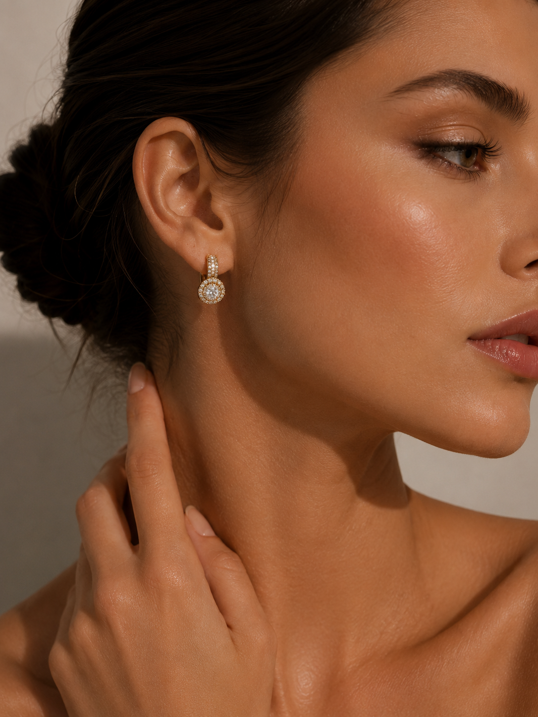 Aretes de Brillantes en Oro 14 K