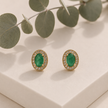 Aretes de Esmeraldas y Brillantes