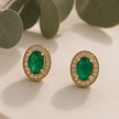 Aretes de Esmeraldas y Brillantes