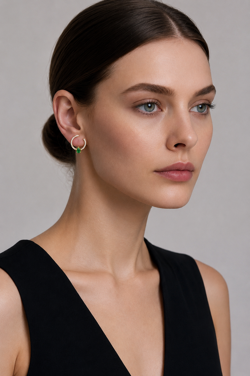 Aretes Circulares de Esmeralda