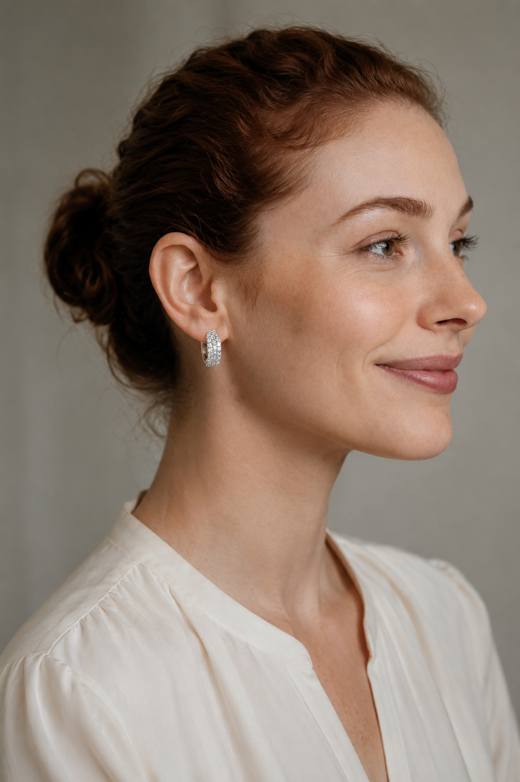 Arracadas Pavé de Diamantes en Oro Blanco
