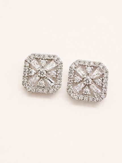 Aretes de Brillantes Cuadrados
