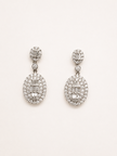 Aretes Ovalados de Diamantes en Oro Blanco