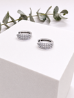 Arracadas Pavé de Diamantes en Oro Blanco