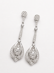 Aretes Colgantes de Diamantes en Oro Blanco