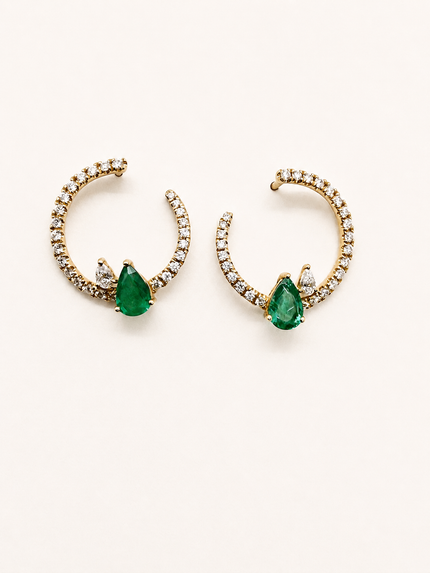 Aretes Circulares de Esmeralda