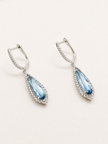 Aretes Colgantes de Brillantes y Topacio