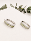 Arracadas en Oro Blanco con Brillantes Amarillos y Diamantes de Laboratorio