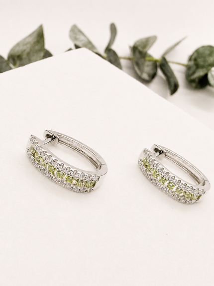 Arracadas en Oro Blanco con Brillantes Amarillos y Diamantes de Laboratorio