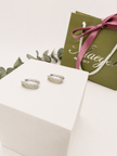 Arracadas en Oro Blanco con Brillantes Amarillos y Diamantes de Laboratorio