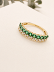 Anillo de Esmeraldas y Brillantes en Oro Amarillo