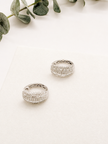 Arracadas en oro blanco con brillantes corte baguette y brillantes redondos