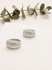 Arracadas en oro blanco con brillantes corte baguette y brillantes redondos