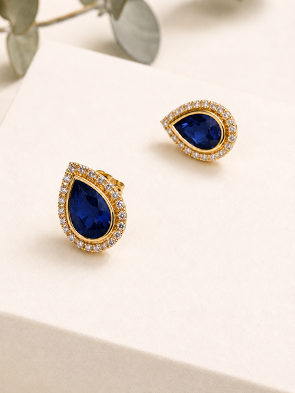 Aretes de Zafiro y Billantes